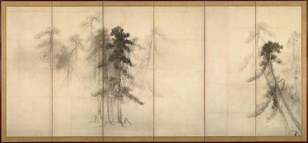 Hasegawa Tōhaku, Pine Trees, 1593.